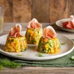 Aspic di melone e cetriolo con Prosciutto Toscano DOP